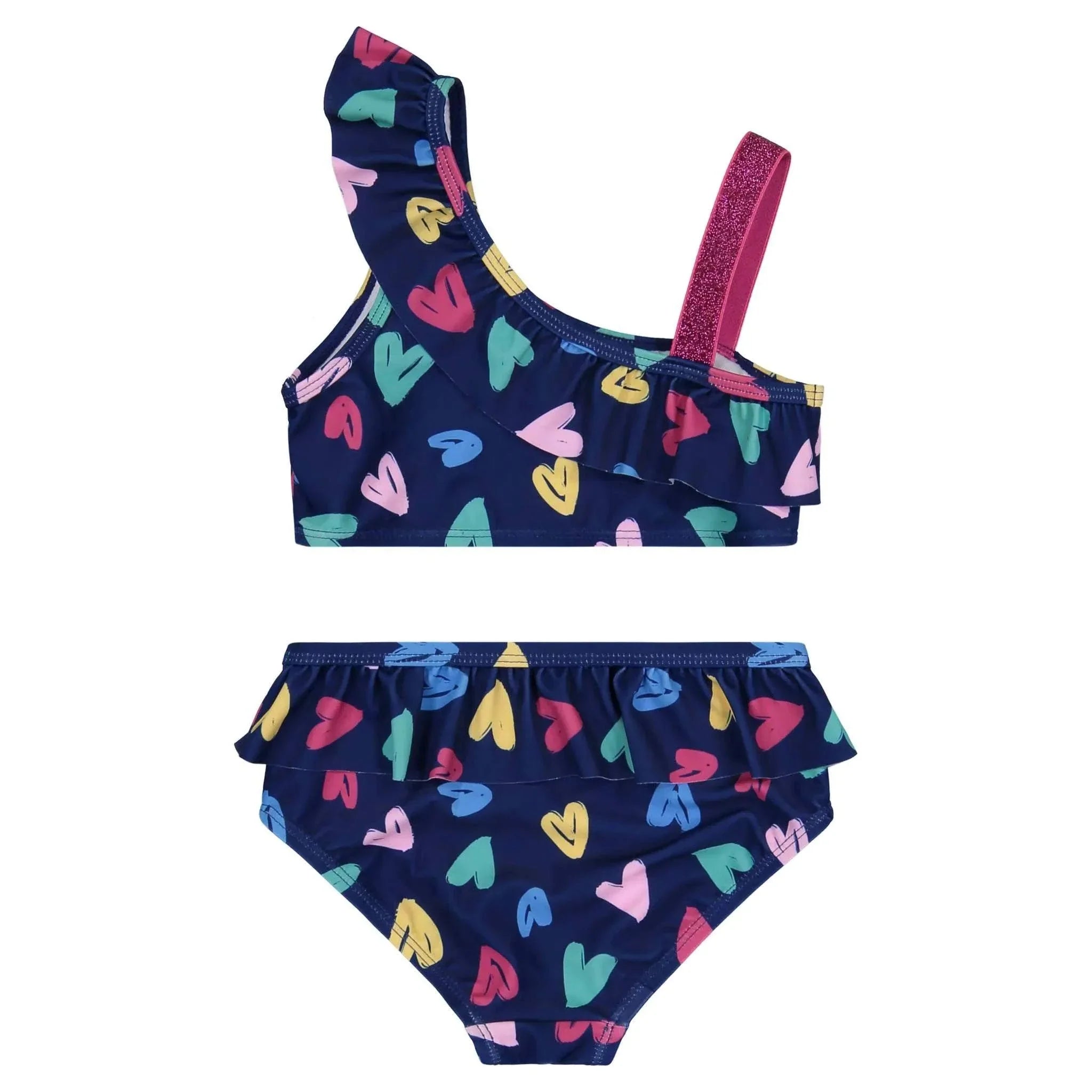 Andy & Evan - Two Piece Ruffle Bathing Suit - Navy