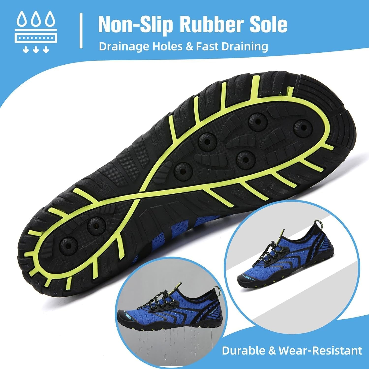 Womens Mens Water Shoes Barefoot Aqua Shoes Quick Dry Beach Swim Shoe for Diving Kayaking Surfing Water Sports